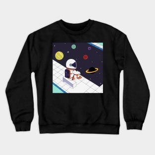 Spaceception: When the Universe Reflects on Itself in Water Crewneck Sweatshirt